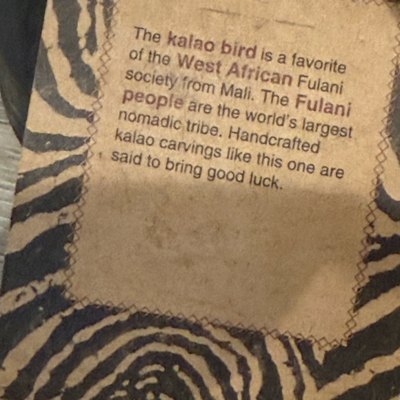 Pier 1 Hand Carved Wood “Kalao”, Bird Art Sculpture with Tag. - Picture 10 of 12